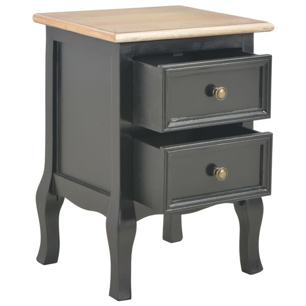 vidaXL Bedside Cabinets 2 pcs Black 35x30x49 cm MDF