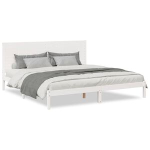 vidaXL Extra Long Bed Frame without Mattress White 180x220 cm Solid Wood