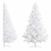 vidaXL Artificial Half Pre-lit Christmas Tree with Ball Set White 210 cm