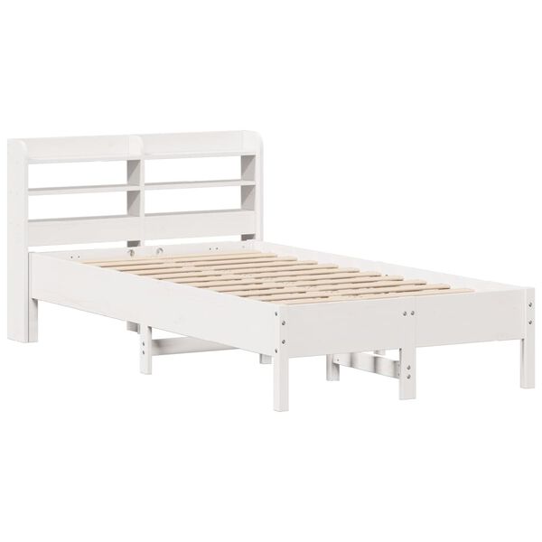 vidaXL Bed Frame without Mattress White 120x190 cm Small Double Solid Wood Pine