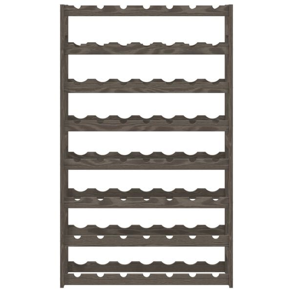 vidaXL Wine Rack for 56 Bottles Grey Solid Wood Pine