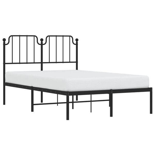 vidaXL Metal Bed Frame without Mattress with Headboard Black 120x200cm