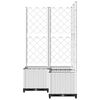 vidaXL Garden Planter with Trellis White 80x80x136 cm PP
