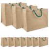 vidaXL Jute Handbags 10 Natural and Green 42 x 33 x 19 cm