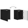 vidaXL TV Cabinet Set Wall-mounted 4 pcs Black Engineered Wood