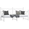 vidaXL Daybed with Trundle without Mattress White 80x200 cm Steel
