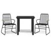 vidaXL 3 Piece Garden Dining Set Black PVC Rattan