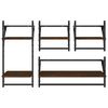 vidaXL 4 Piece Wall Shelf Set with Bars Brown Oak Engineered Wood