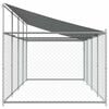 vidaXL Dog Cage with Roof and Door Grey 8x2x2 m Galvanised Steel