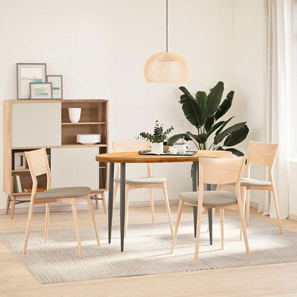 vidaXL Table Top Light Brown 120x60x4 cm Solid Wood Oak Oval