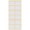 vidaXL Sliding Door Gold 90x205 cm Frosted ESG Glass and Aluminium