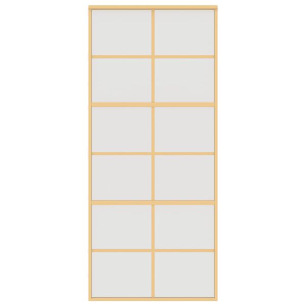 vidaXL Sliding Door Gold 90x205 cm Frosted ESG Glass and Aluminium