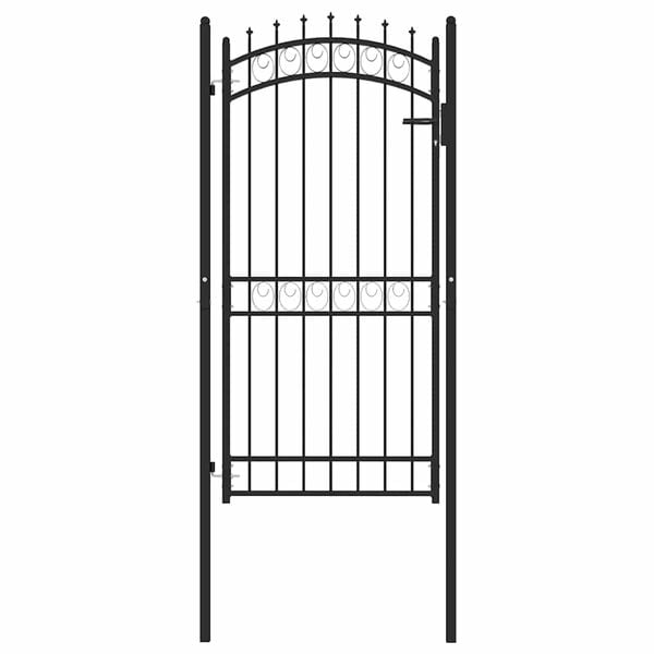 vidaXL Fence Gate with Spikes Steel 103x147 cm Black