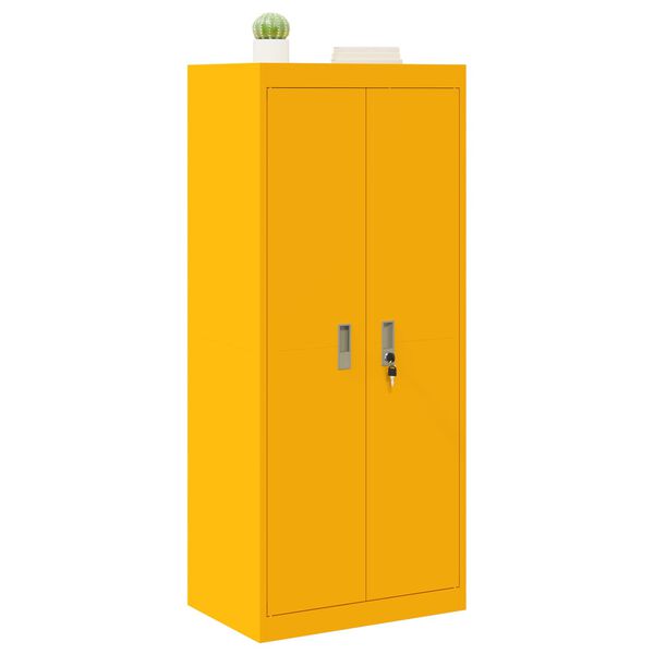 vidaXL Storage Cabinet Mustard Yellow 60 x 40 x 140 cm Steel