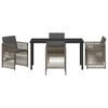 vidaXL Garden Dining Set 5 pcs Grey Powder-Coated Steel