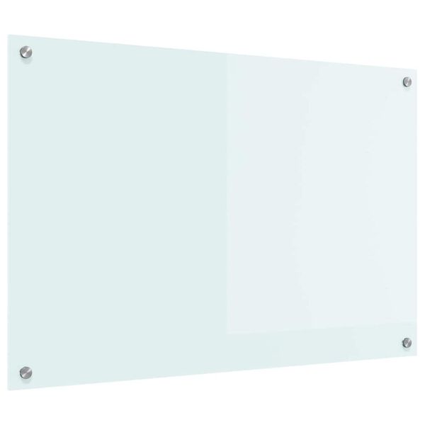 vidaXL Kitchen Backsplash White 90 x 60 cm Tempered Glass