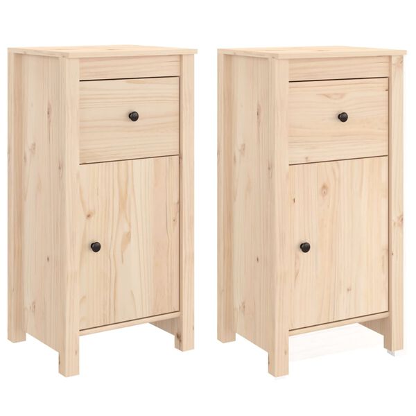 vidaXL Sideboards 2 pcs 40x35x80 cm Solid Wood Pine