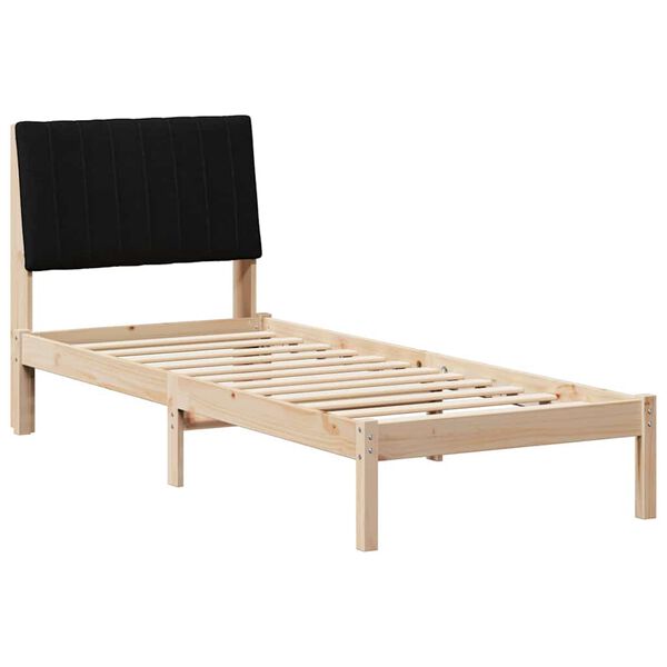vidaXL Bed Frame with Headboard Brown 80 x 200 cm Solid Pine Wood
