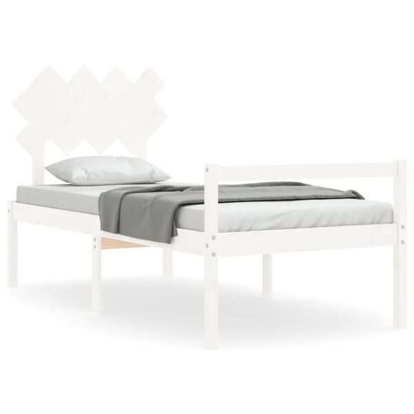 vidaXL Senior Bed without Mattress White Single Solid Wood