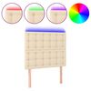 vidaXL LED Headboard Cream 100x5x118/128 cm Fabric