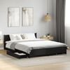 vidaXL Bed Frame with Drawers without Mattress Black 150x200 cm King Size