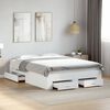 vidaXL Bed Frame with Drawers without Mattress White 120x190 cm Small Double