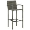 vidaXL 5 Piece Garden Bar Poly Rattan Grey