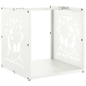 vidaXL Firewood Rack White 40x40x40 cm Cold-rolled steel
