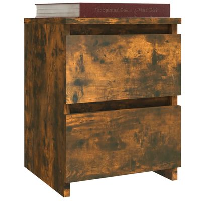 vidaXL Bedside Cabinet Smoked Oak 30x30x40 cm Engineered Wood
