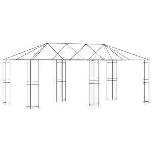 vidaXL Gazebo Frame Without Gazebo Fabric 6 x 3 m Black Steel