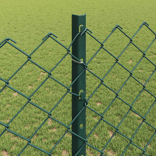 vidaXL Fence with Post Green 1.2 x 10 m Steel and PVC