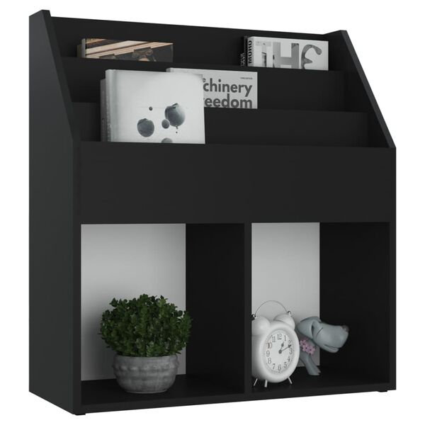 vidaXL Children Magazine Rack Black 71x30x78.5 cm Engineered Wood
