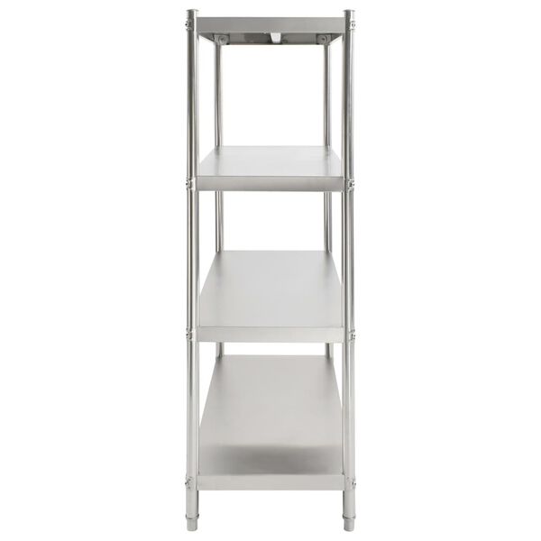 vidaXL 4-Tier Kitchen Shelf 100x50x155 cm Stainless Steel