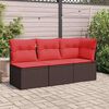 vidaXL Garden Sofa with Cushion Brown 62 x 62 x 69cm Poly Rattan
