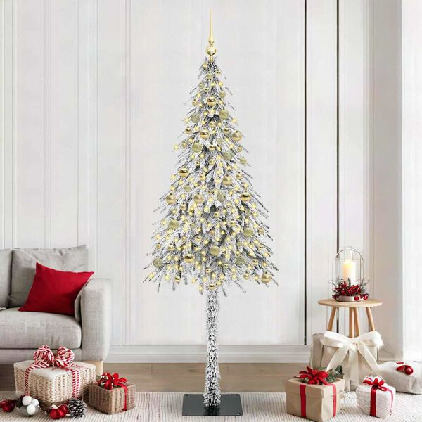 vidaXL Christmas Tree with 300 LEDs White 210 cm PE and Steel