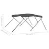 vidaXL 3 Bow Bimini Top Anthracite 183x140x137 cm