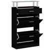 vidaXL Shoe Cabinet Black 63x24x104 cm Engineered Wood