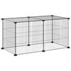 vidaXL 8-Panel Pet Cage Black 35x35 cm Steel