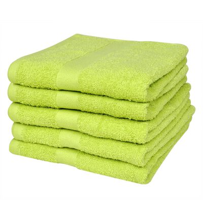 vidaXL Home Bath Towel Set 5 pcs Cotton 500 gsm 100x150cm Apple Green