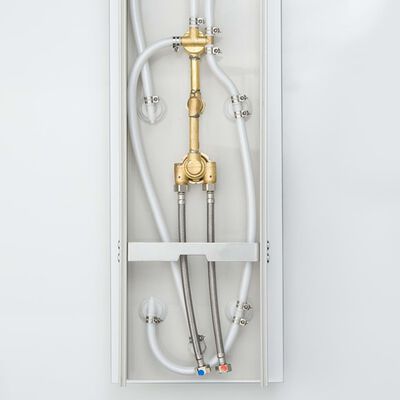 SCHÜTTE Glass Shower Panel with Thermostatic Mixer LANZAROTE White