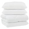 vidaXL Duvet with Pillows 3 pcs White Microfiber and Down Feather