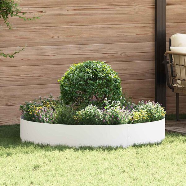 vidaXL Planter Ring 5 pcs White 120 x 120 x 20 cm Cold-rolled Steel