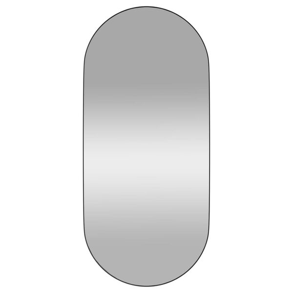 vidaXL Wall-mounted Mirror Black 45x100 cm Oval