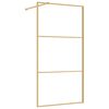 vidaXL Walk-in Shower Wall with Clear ESG Glass Gold 100x195 cm