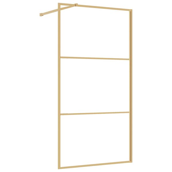 vidaXL Walk-in Shower Wall with Clear ESG Glass Gold 100x195 cm