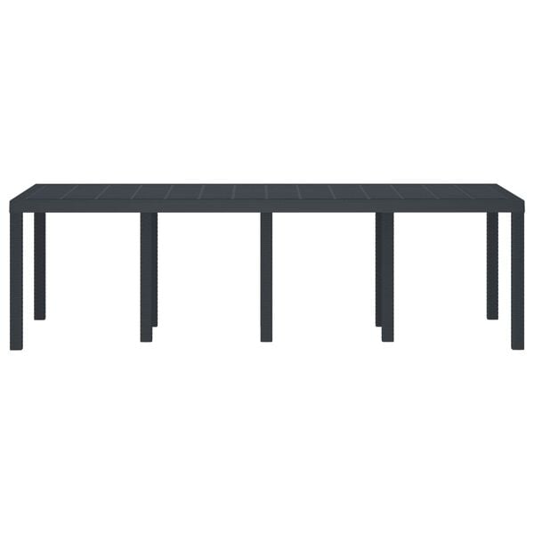 vidaXL Garden Dining Table Anthracite 250 x 100 x 73 cm Poly Rattan