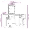 vidaXL Dressing Table with LED Grey Sonoma 130x50x132.5 cm