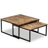 vidaXL Nesting Coffee Table Set 2 Pieces Solid Reclaimed Teak