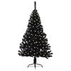 vidaXL Artificial Pre-lit Christmas Tree Black 120 cm PVC