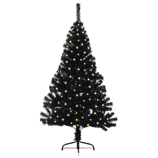 vidaXL Artificial Pre-lit Christmas Tree Black 120 cm PVC